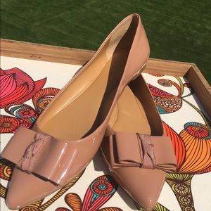 Pointy toe nude flats